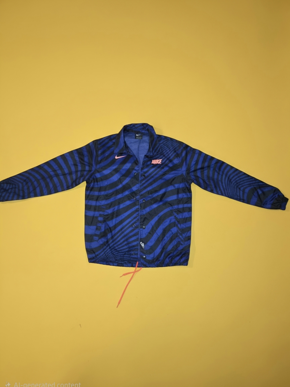 Nike Womens' Blue And Black Zebra Striped Wind Jacket